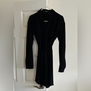 Express Black Long Sleeve Shirt Dress